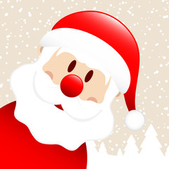 Santa Hat Winter Forest Diagonal Beige