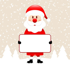 Santa Hat Holding Label Winter Forest Beige