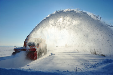 snow machine cleaning road