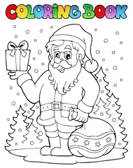 Papier Peint photo autocollant Bricolage Livre de coloriage Père Noël thème 6