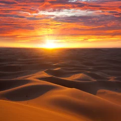 Foto op Canvas Woestijn bij zonsondergang © Galyna Andrushko