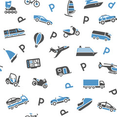 Seamless background transport icons - wrapping paper, 10eps