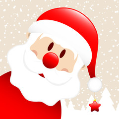 Santa Hat Star Winter Forest Diagonal Beige