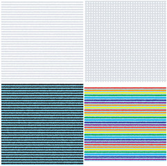 Set of seamless striped and checkered gingham textures.