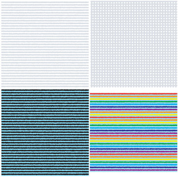 Set of seamless striped and checkered gingham textures.
