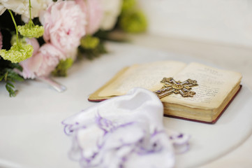 Golden cross with gemstones