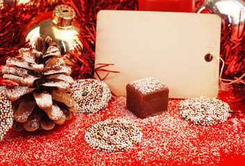 Zuckerkranz Dominosteine Weihnachtskarte