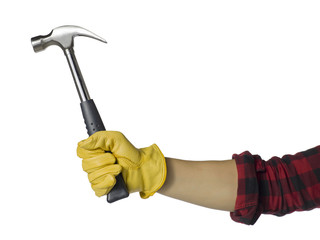 carpenter holding hummer close up