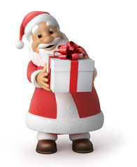 Santa Claus with a gift, 3d image with work-path - 45759884