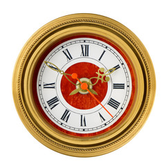 Fototapeta premium Dial of analog watch gold ornament