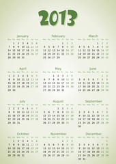 simple editable vector calendar 2013