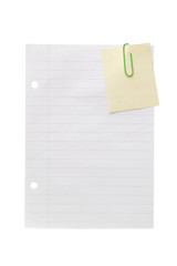 paperclip adhesive note and page