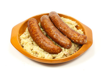 chou braisé et saucisses de montbéliard
