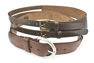 Two leather belts