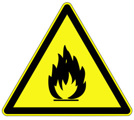 Warnzeichen - feuergefährliche Stoffe