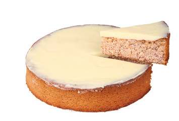 lemon peanut and almond white chocolate and cheese dessert