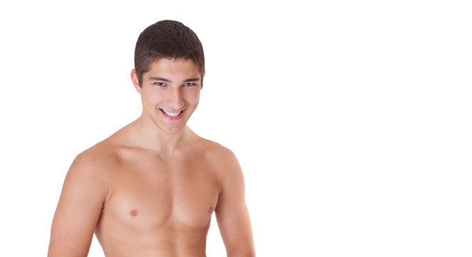 young man with bare chest