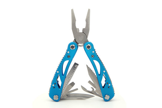 Multi tools isolated on white background
