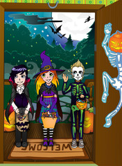 Halloween night background. Tricks And Treats