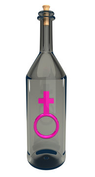 wine bottles 3D symbol of Venus Concept