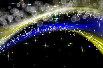 Fantastic christmas wave design with snowflakes and stars