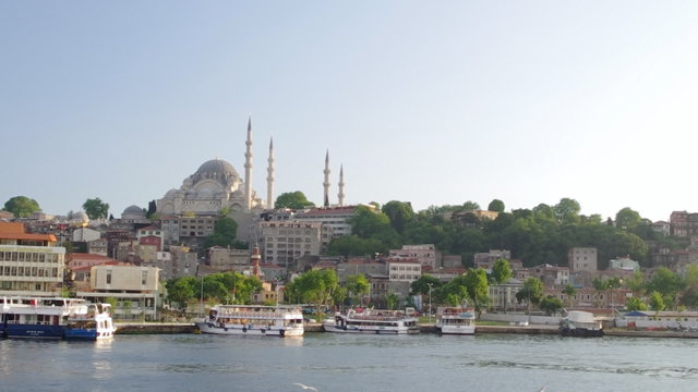 View to the Suleymaniye Mosque from the seaside