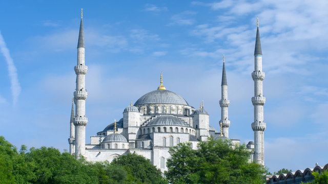 Sultan Ahmed (Blue) Mosque time-lapse video. Istanbul, Turkey.