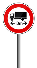 Verbotsschild RAL 3001 signalrot - Verbot LKW &uuml;ber 10m