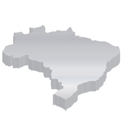 ブラジル　地図　３D　フレーム　立体