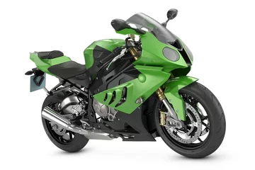 Foto op Plexiglas Motorfiets Groene sportmotorfiets