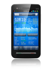 Smartphone with stock market application