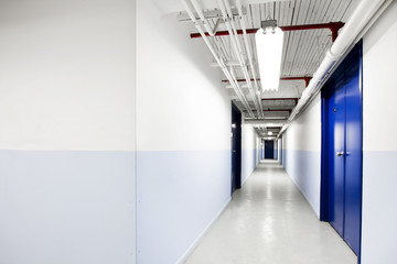 Long Blue Corridor (with room for text)