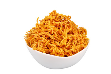 Traditional indian snack isolated on white.