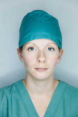 Nurse looking at you (straight portrait)