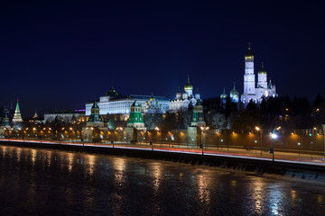 Fototapeta na wymiar Kreml w zimie noc