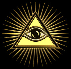 Allsehendes Auge Gottes - Pyramide - Trinität - obrazy, fototapety, plakaty