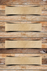 Brown paper craft stick on wooden background