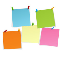 5 Notizzettel mit Pins
