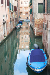 Fototapeta na wymiar Boats in Venice, Italy.