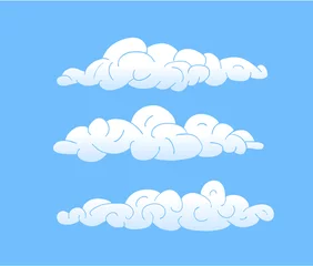 Zelfklevend Fotobehang Hemel Cartoon Vector Wolken, blauwe lucht