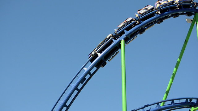 A Fairground Roller Coaster With Copy Space