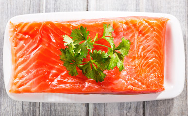 Fresh salmon fillet