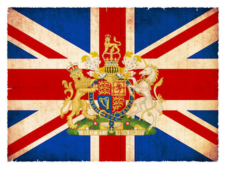 Grunge-Flagge Großbritannien mit Wappen