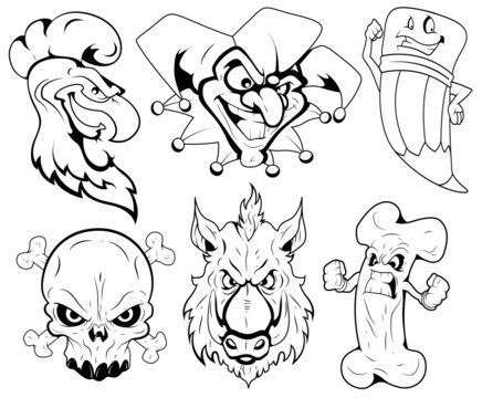 Angry Mascot Tattoo Vector