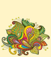 Doodle color floral background