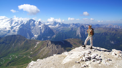 Tourist in mountain.