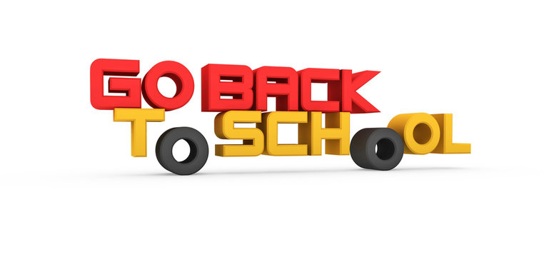 3D Render of Back to School Word