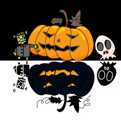 cartoon halloween hand draw