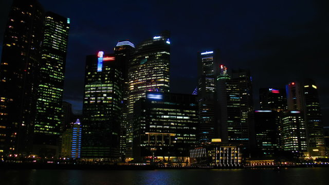 Singapore at sunset, timelapse