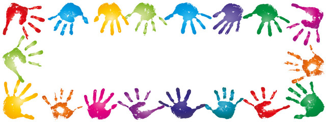 High resolution conceptual painted hand shape isolated on white